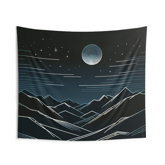 Midnight Mountain Sky Indoor Wall Tapestry