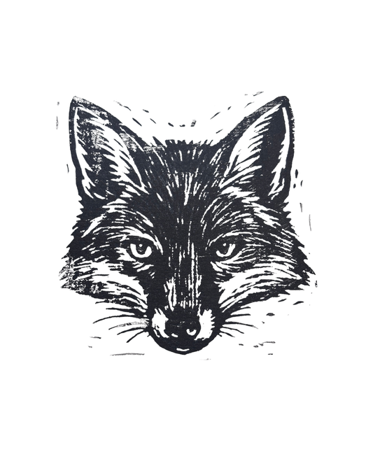 Woodland Watcher (Fox) - Original Linocut Print
