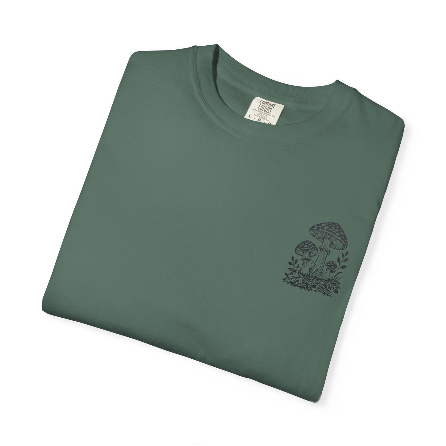 Mushroom Graphic T-Shirt — Botanical Fungi Chest & Back Print