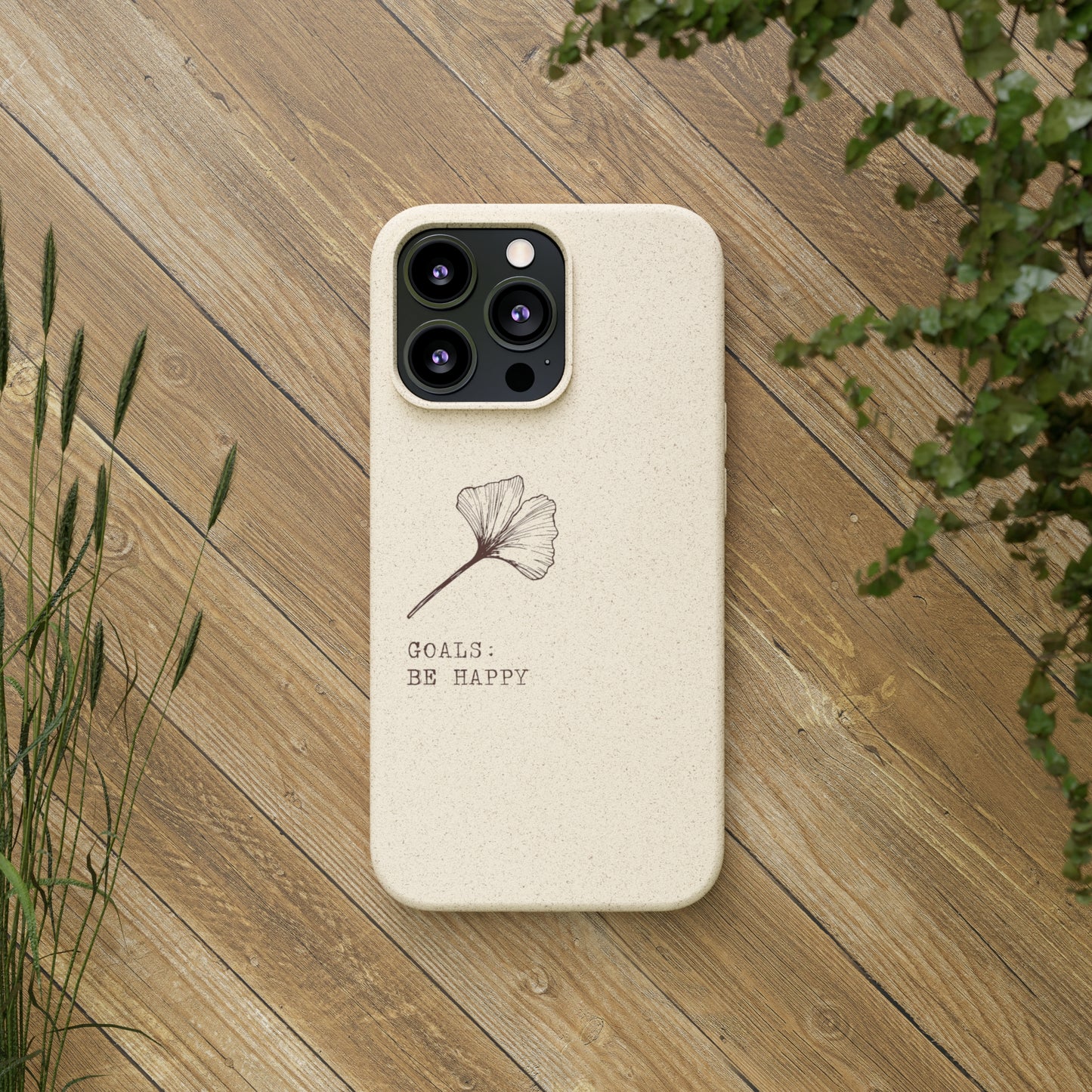 Be Happy Plant Themed Biodegradable Phone Case