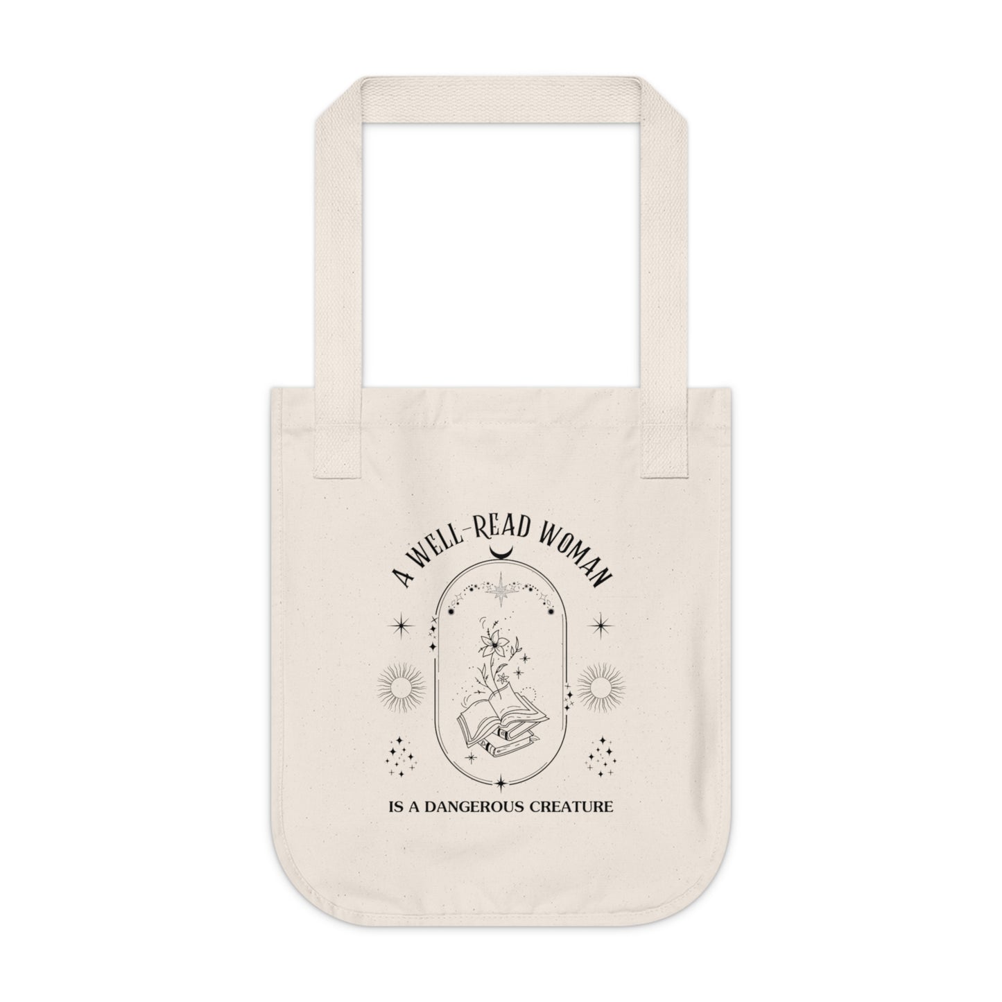 Book Lover Organic Canvas Tote Bag