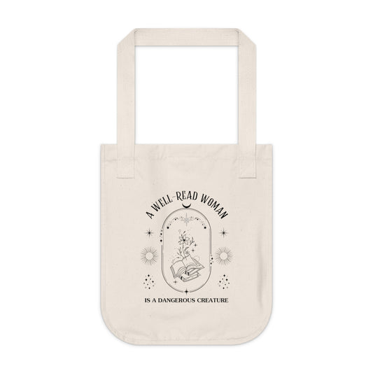 Book Lover Organic Canvas Tote Bag