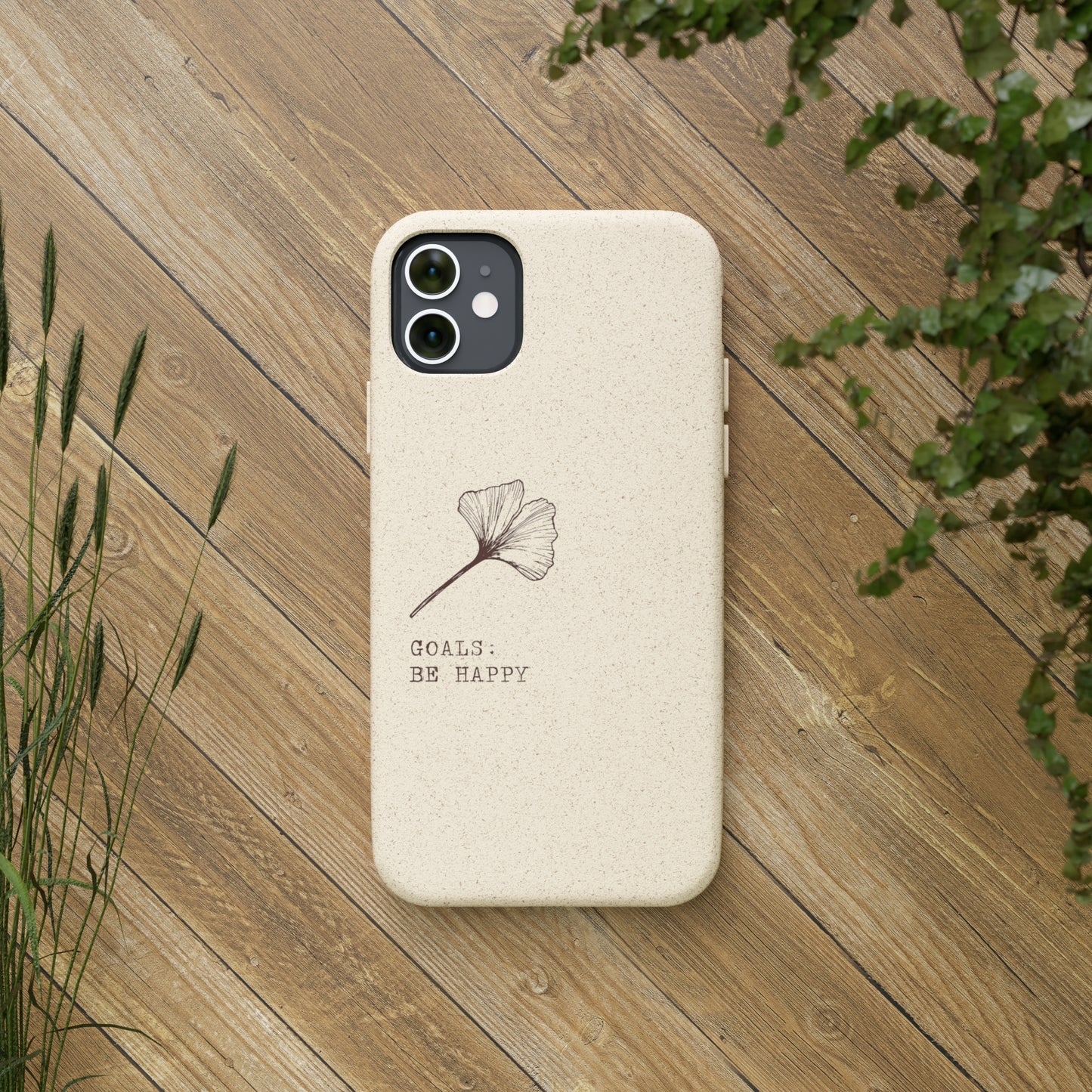 Be Happy Plant Themed Biodegradable Phone Case