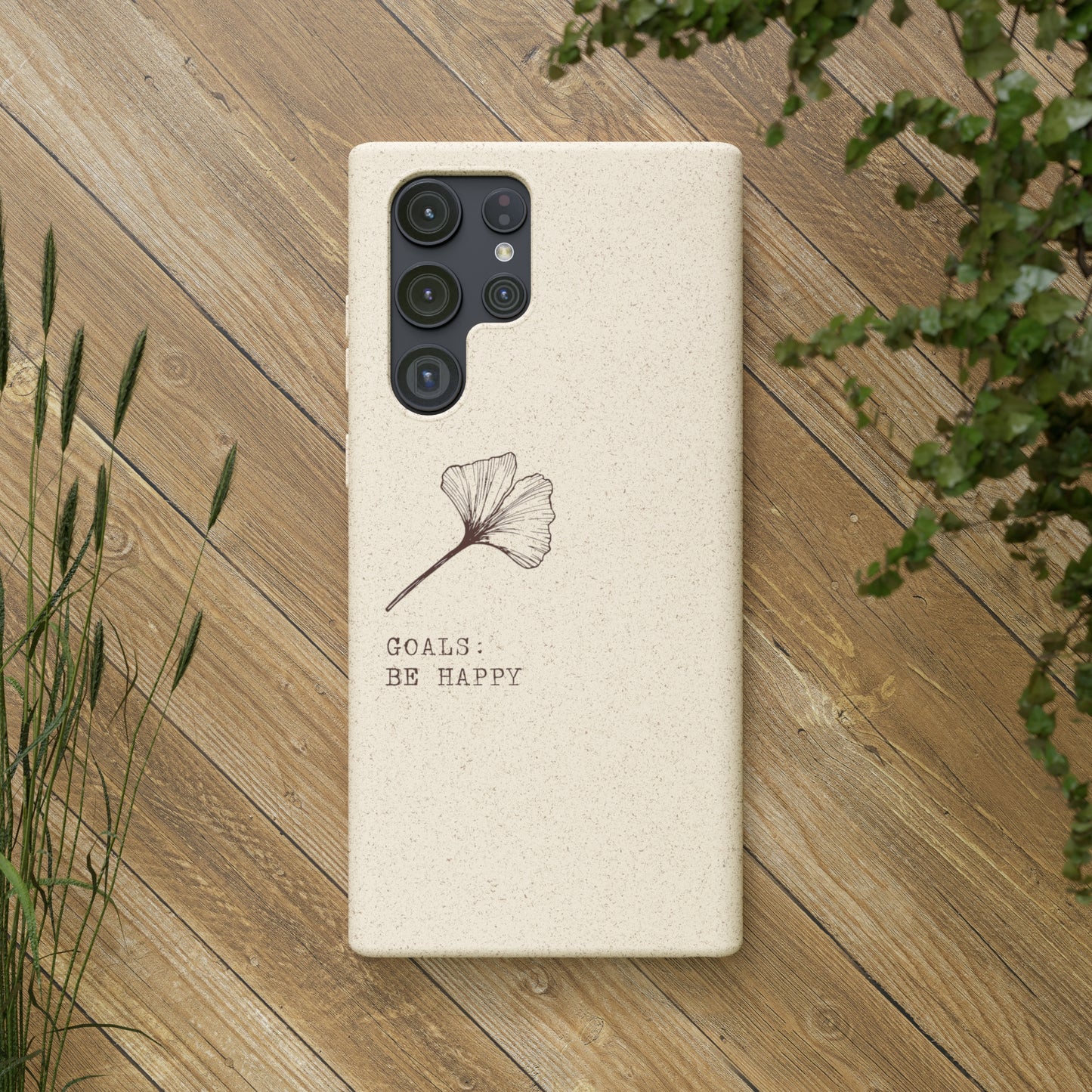 Be Happy Plant Themed Biodegradable Phone Case