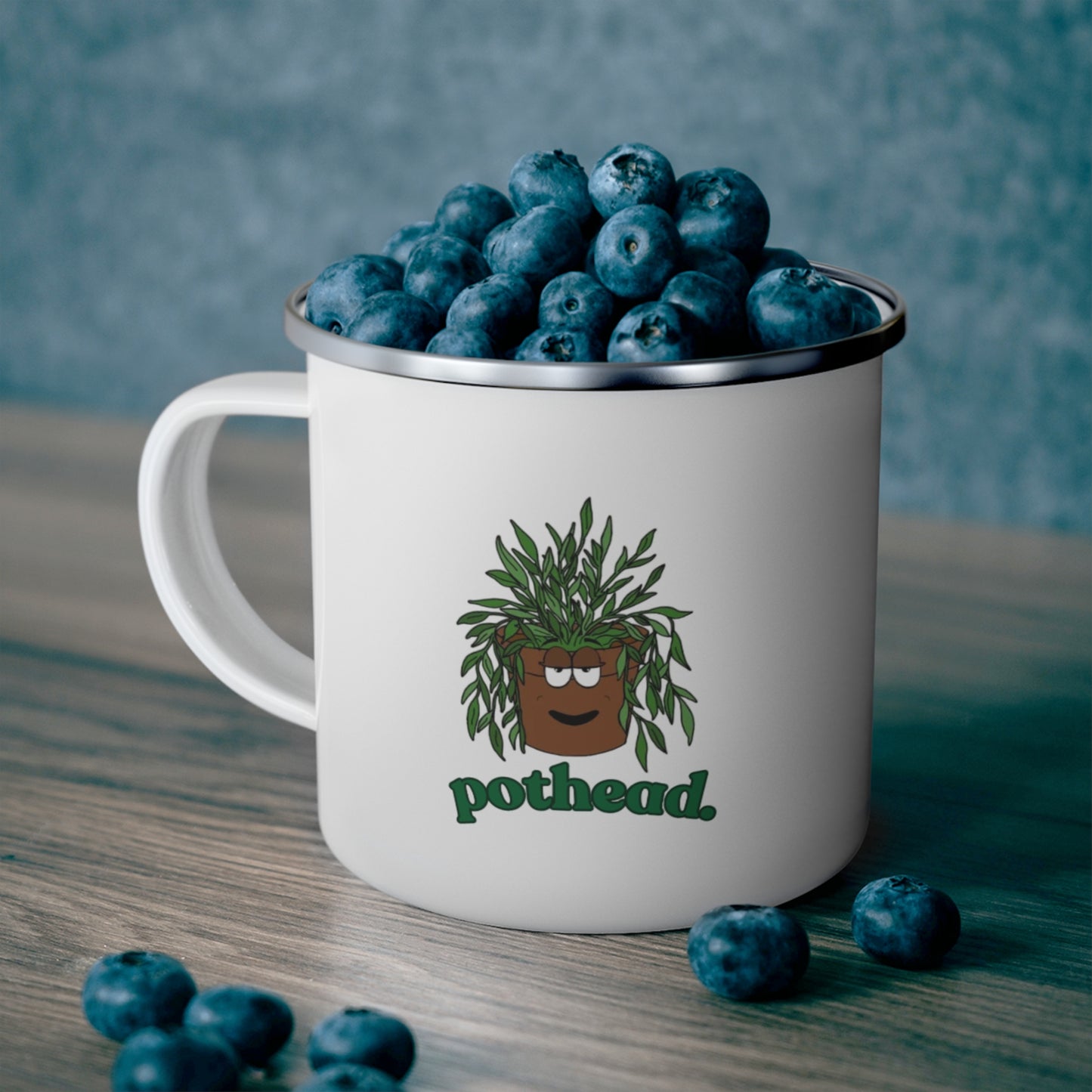 Punny Plant Pothead Enamel Camping Mug