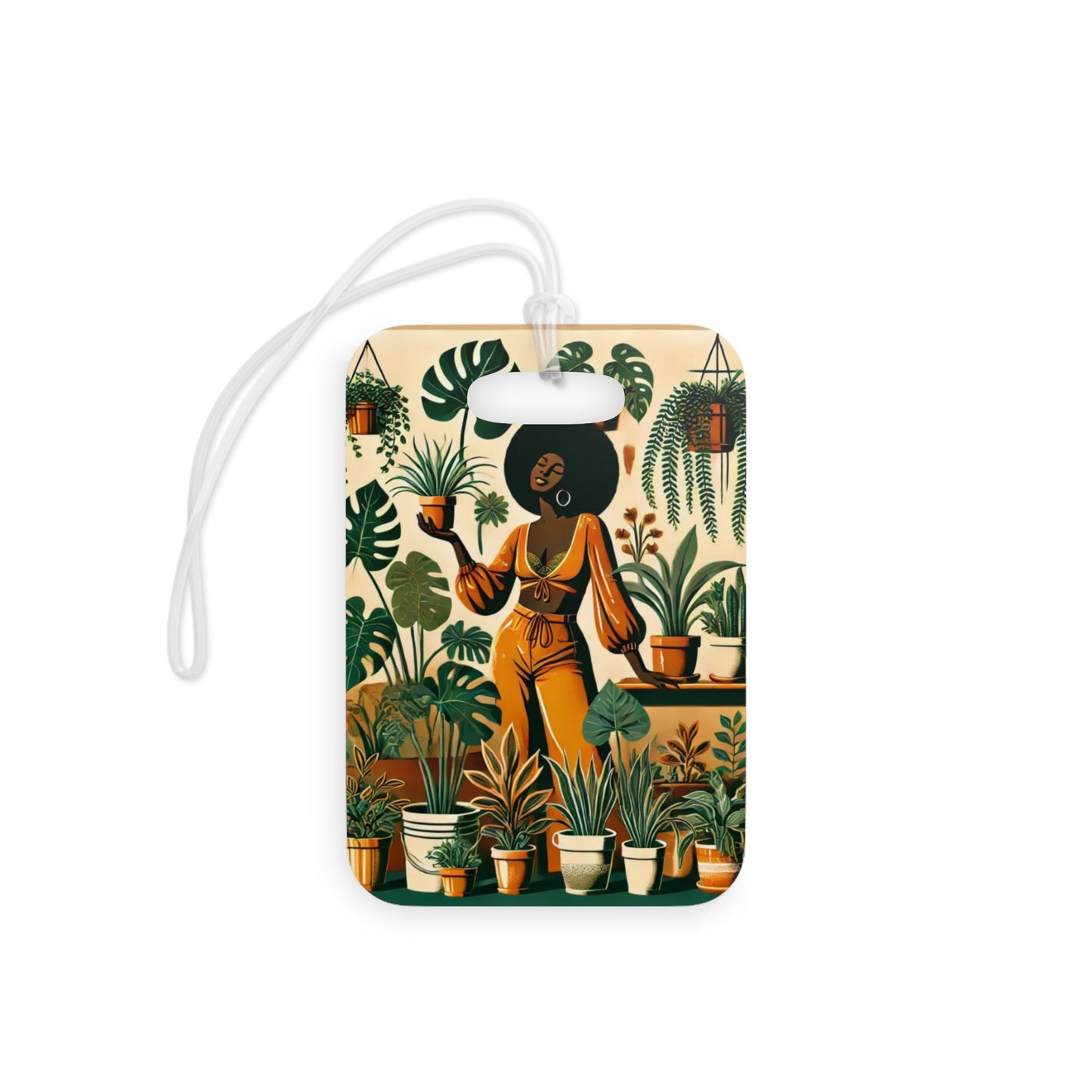 Afro Plant Queen Luggage Tag