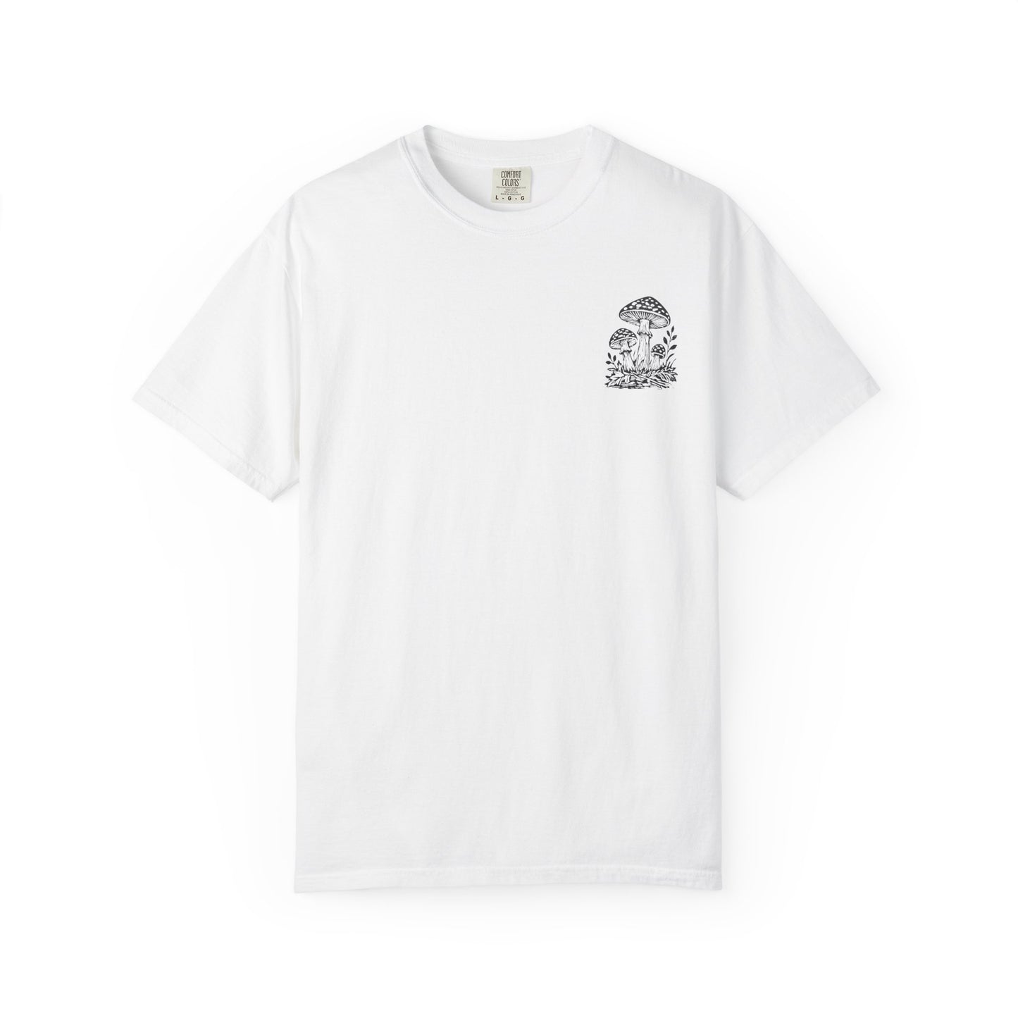 Mushroom Graphic T-Shirt — Botanical Fungi Chest & Back Print